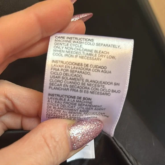 Betsey Johnson Black Trench Coat with Cream Accents - Picture 6 of 7